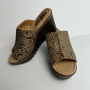 Women’s BOC by Born 3” Brown Tooled Leather Heels
